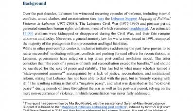Report: Contested History, LBN 2018