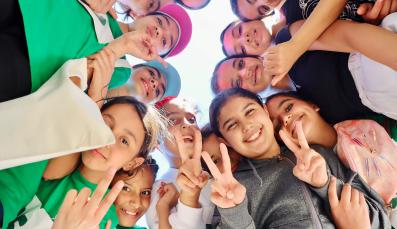 Kinder beim Peace Marathon Jordanien, organisiert von Pro Peace