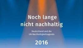 Cover des Schattenberichtes "Deutschland und die UN-Nachhaltigkeitsagenda &ndash; noch lange nicht nachhaltig"