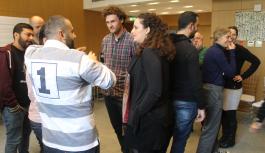 Group of people engaged in discussion 
