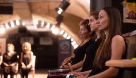 Actors of the 'Pulse of the City' project during a performance
