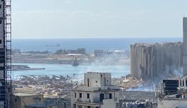 Blick auf den zerst&ouml;rten Hafen von Beirut