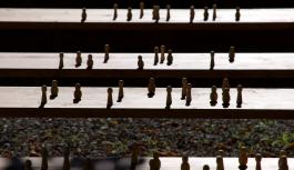 small wood figures on steps