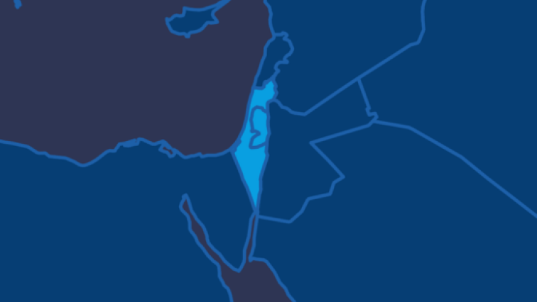 Karte von Israel und Pal&auml;stina